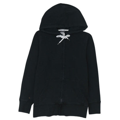 Gap Women Black M Full Zip Hoodie Cotton Blend Zip Pockets Casual