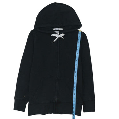Gap Women Black M Full Zip Hoodie Cotton Blend Zip Pockets Casual
