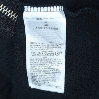 Gap Women Black M Full Zip Hoodie Cotton Blend Zip Pockets Casual