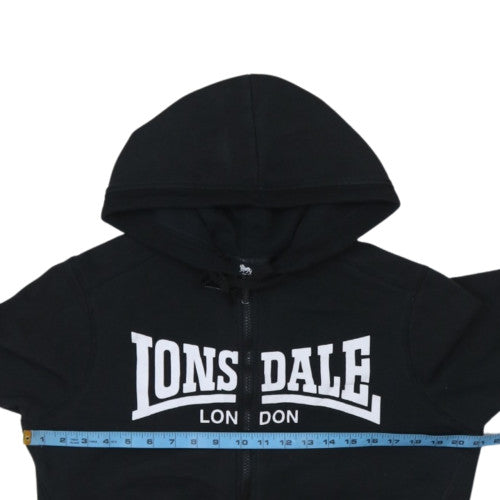 Lonsdale London Womens Black Size 14 Full Zip Hoodie Sweatshirt