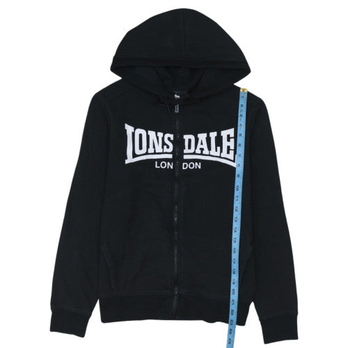 Lonsdale London Womens Black Size 14 Full Zip Hoodie Sweatshirt