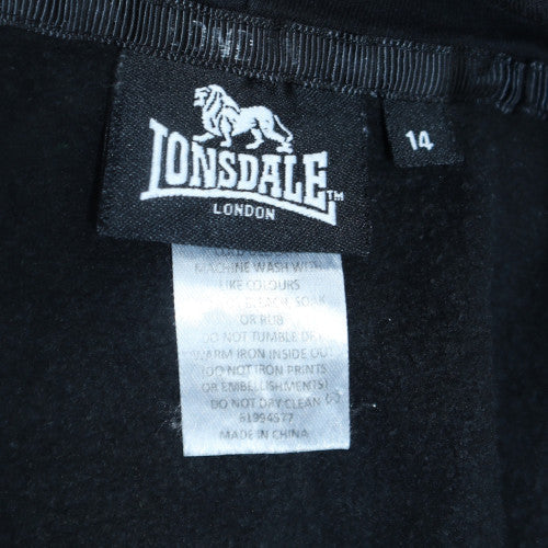 Lonsdale London Womens Black Size 14 Full Zip Hoodie Sweatshirt