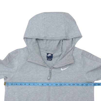 Nike Womens Grey Full Zip Hoodie Medium Cotton Blend Activewear