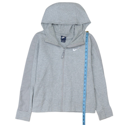 Nike Womens Grey Full Zip Hoodie Medium Cotton Blend Activewear