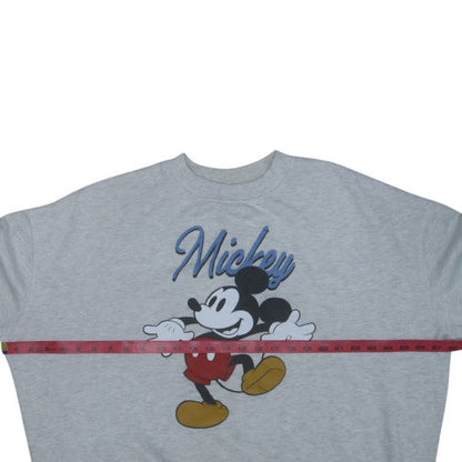 Disney Women Grey Mickey Sweatshirt Size 16 Pullover Crew Neck