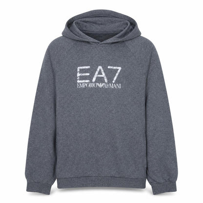 Emporio Armani EA7 Women's Grey Pullover Hoodie Size 12 Cotton Blend