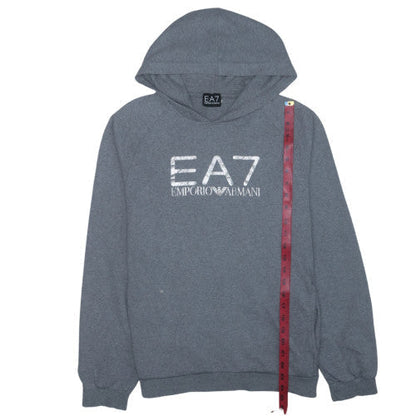 Emporio Armani EA7 Women's Grey Pullover Hoodie Size 12 Cotton Blend