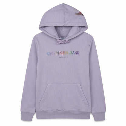 Calvin Klein Jeans Womens Lilac Hoodie L 100% Cotton Pullover