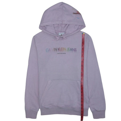 Calvin Klein Jeans Womens Lilac Hoodie L 100% Cotton Pullover