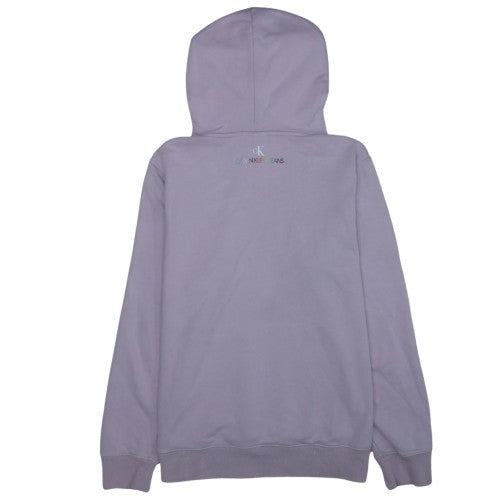 Calvin Klein Jeans Womens Lilac Hoodie L 100% Cotton Pullover