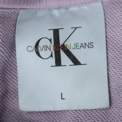 Calvin Klein Jeans Womens Lilac Hoodie L 100% Cotton Pullover