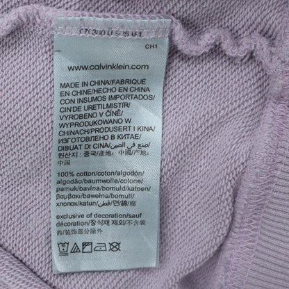 Calvin Klein Jeans Womens Lilac Hoodie L 100% Cotton Pullover