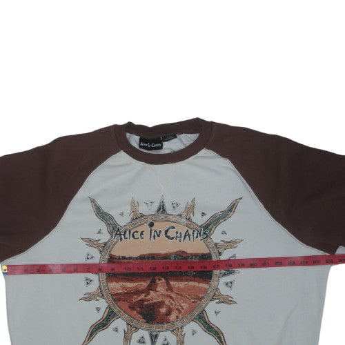 Alice In Chains Men's Brown Graphic Crew Neck Sweatshirt Size L