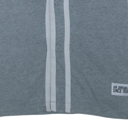 Jordan Men’s Grey Short Sleeve Button Sweatshirt L Sports Style