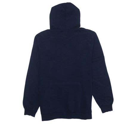 Puma Mens Blue Pullover Hoodie Large Logo Sports Fleece
