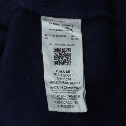 Puma Mens Blue Pullover Hoodie Large Logo Sports Fleece