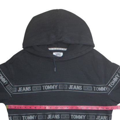 Tommy Jeans Men's Black Small Pullover Hoodie Cotton Logo Casual