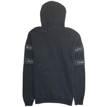 Tommy Jeans Men's Black Small Pullover Hoodie Cotton Logo Casual