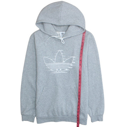 Adidas Mens Grey L Pullover Hoodie Cotton Blend Graphic Print
