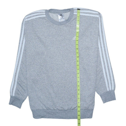 Adidas Women Grey Crew Neck Long Sleeve Pullover Sweatshirt S 8-10