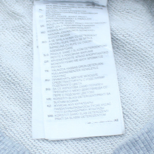 Adidas Women Grey Crew Neck Long Sleeve Pullover Sweatshirt S 8-10