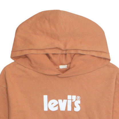 Levi's Womens Brown Pullover Hoodie L Logo Cotton Casual