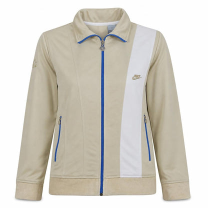 Nike Women's Beige Track Jacket L Full Zip Colourblock Sportswear