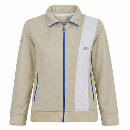 Nike Women's Beige Track Jacket L Full Zip Colourblock Sportswear