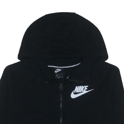 Nike Women's Black Full Zip Hoodie Medium Cotton Blend