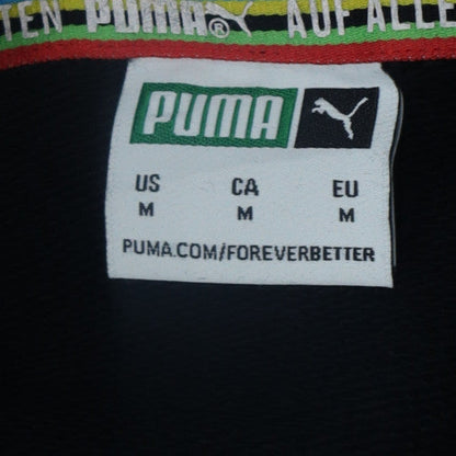 Puma Men's Black Pullover Hoodie M Gold Logo Fleece Sweatshirt