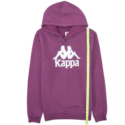 Kappa Womens Purple Hoodie Large Pullover Cotton Blend Logo Sweatshirt