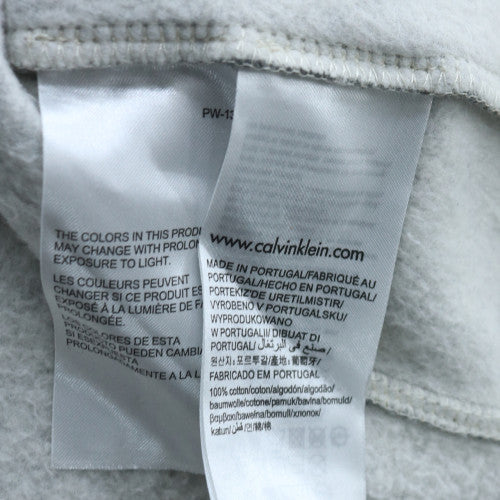 Calvin Klein Jeans Women Grey Full Zip Hoodie L Cotton Logo Casual