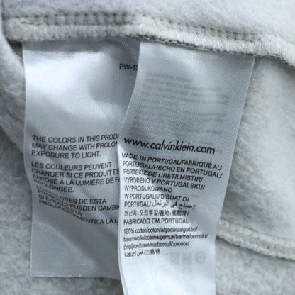 Calvin Klein Jeans Women Grey Full Zip Hoodie L Cotton Logo Casual