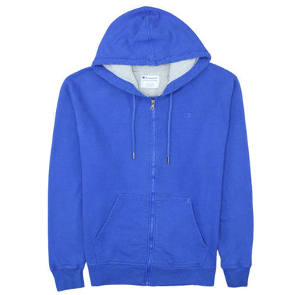 Champion Men's Blue Full Zip Fleece Hoodie Size L