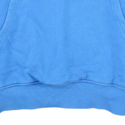 The North Face Mens Blue Pullover Hoodie Medium Cotton Logo Sweatshirt