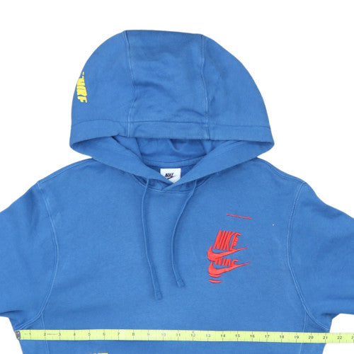Nike Men's Blue Pullover Hoodie XS Graphic Logo Fleece Sweatshirt