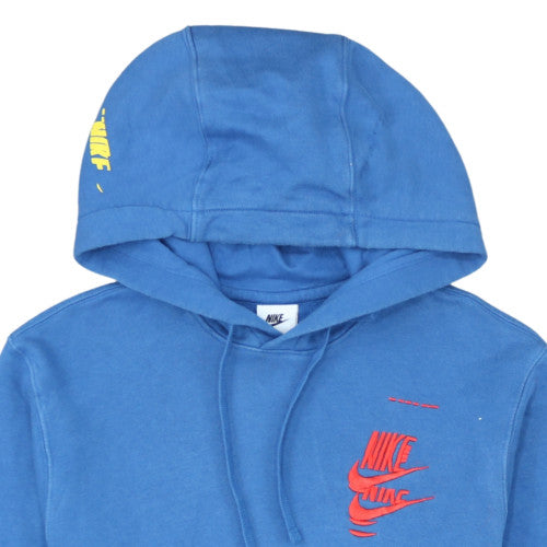 Nike Men's Blue Pullover Hoodie XS Graphic Logo Fleece Sweatshirt