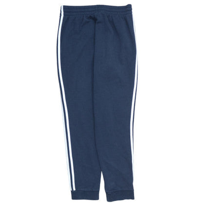 Adidas Men Blue Jogger Trousers M Regular Fit Elastic Waist