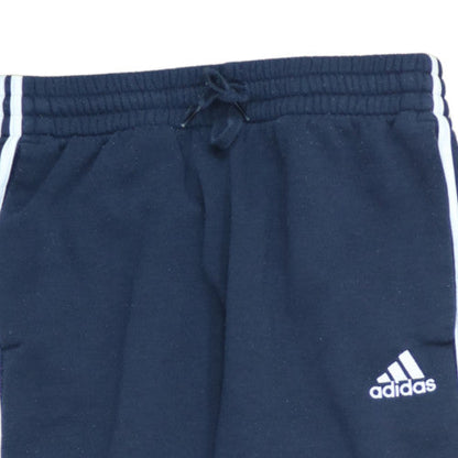 Adidas Men Blue Jogger Trousers M Regular Fit Elastic Waist