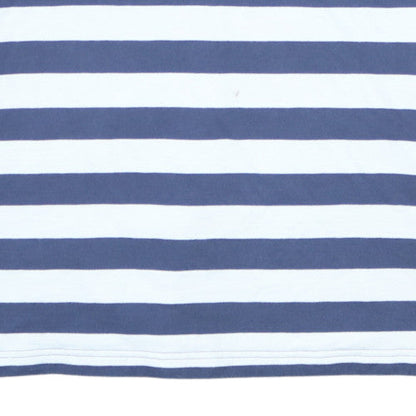 Adidas Mens Blue Striped Collared 1/2 Zip Sweatshirt Size L