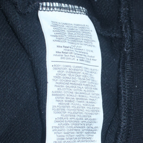 Nike Men's Black Pullover Hoodie Air Logo Fleece M