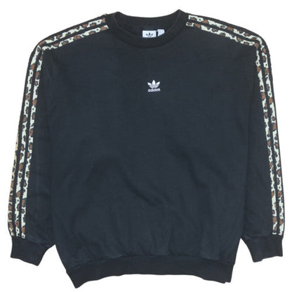 Adidas Women’s Black Animal Print Trim Sweatshirt UK 8