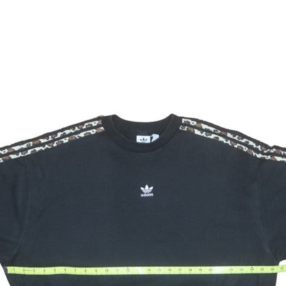 Adidas Women’s Black Animal Print Trim Sweatshirt UK 8