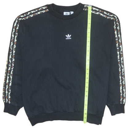 Adidas Women’s Black Animal Print Trim Sweatshirt UK 8
