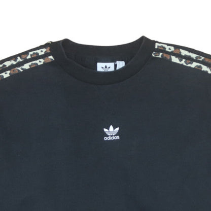 Adidas Women’s Black Animal Print Trim Sweatshirt UK 8