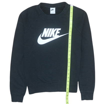 Nike Women Black Crew Neck Pullover Sweatshirt Size Small 155/80A