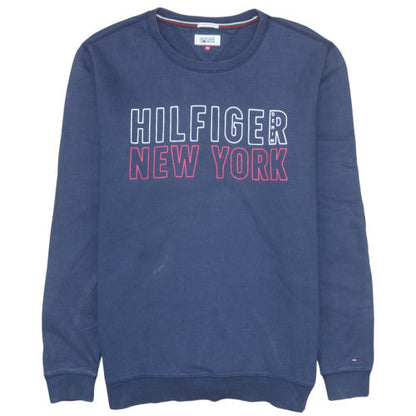 Tommy Hilfiger Men Blue 2XL Pullover Sweatshirt Crew Neck Logo