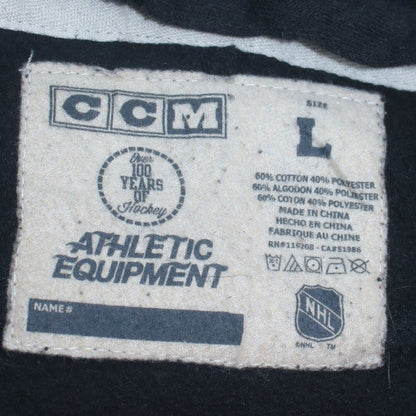 CCM Mens Black Hockey Logo Pullover Hoodie Size L