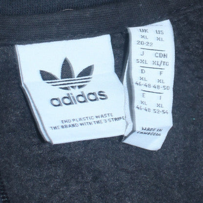 Adidas Women Black Green 1/4 Zip Sweatshirt XL Relaxed Fit Retro Style