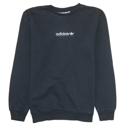 Adidas Boys Black Pullover Crew Neck Fleece Sweatshirt 16 Years